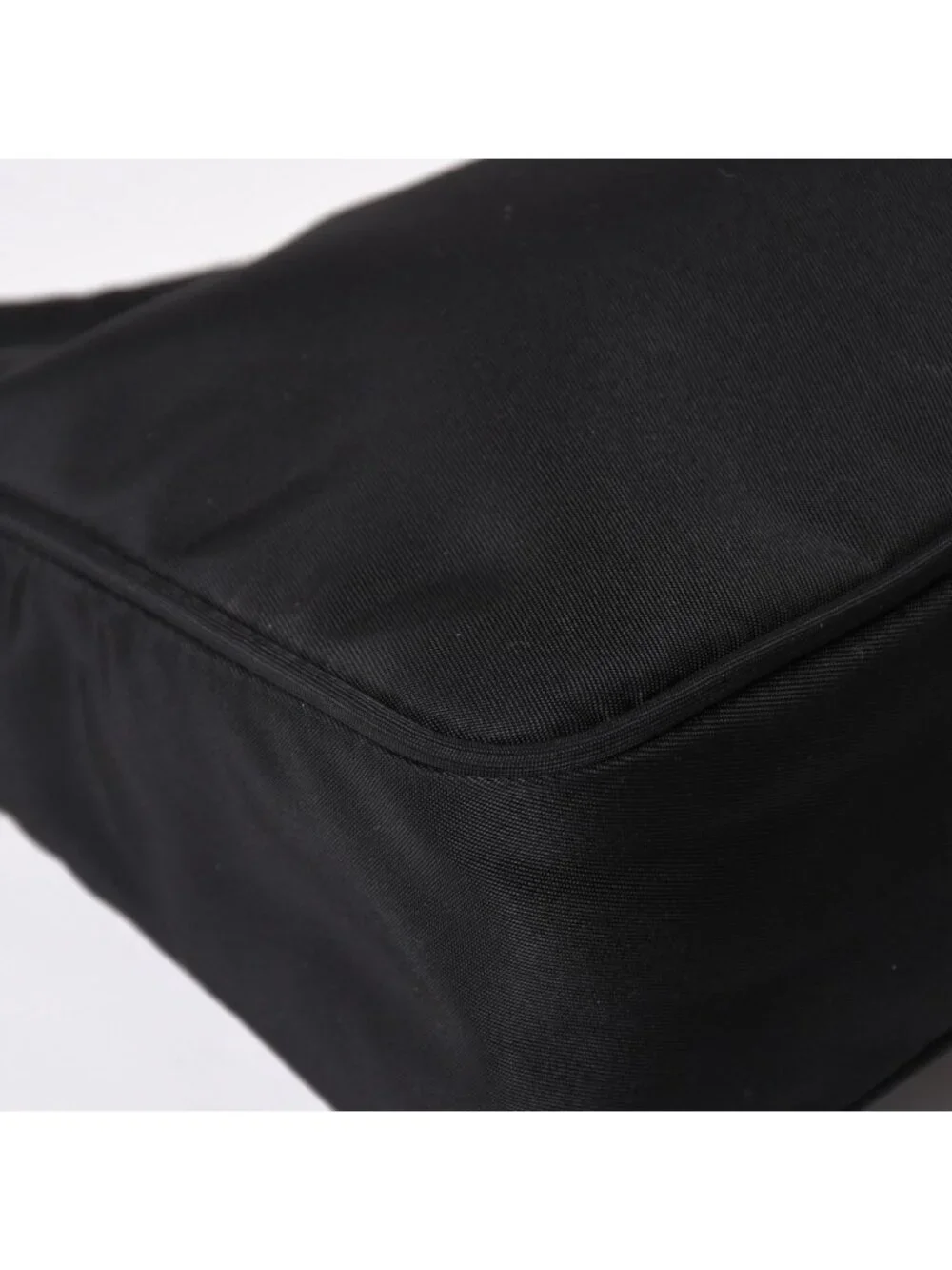 Prada Hobo Nylon Black Triangle Logo Silver